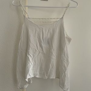 White Timing crop top with cute floral back detail